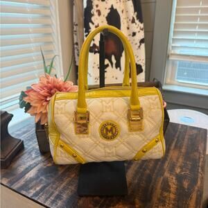 Metrocity Yellow and White Satchel/mini Boston 0466411
